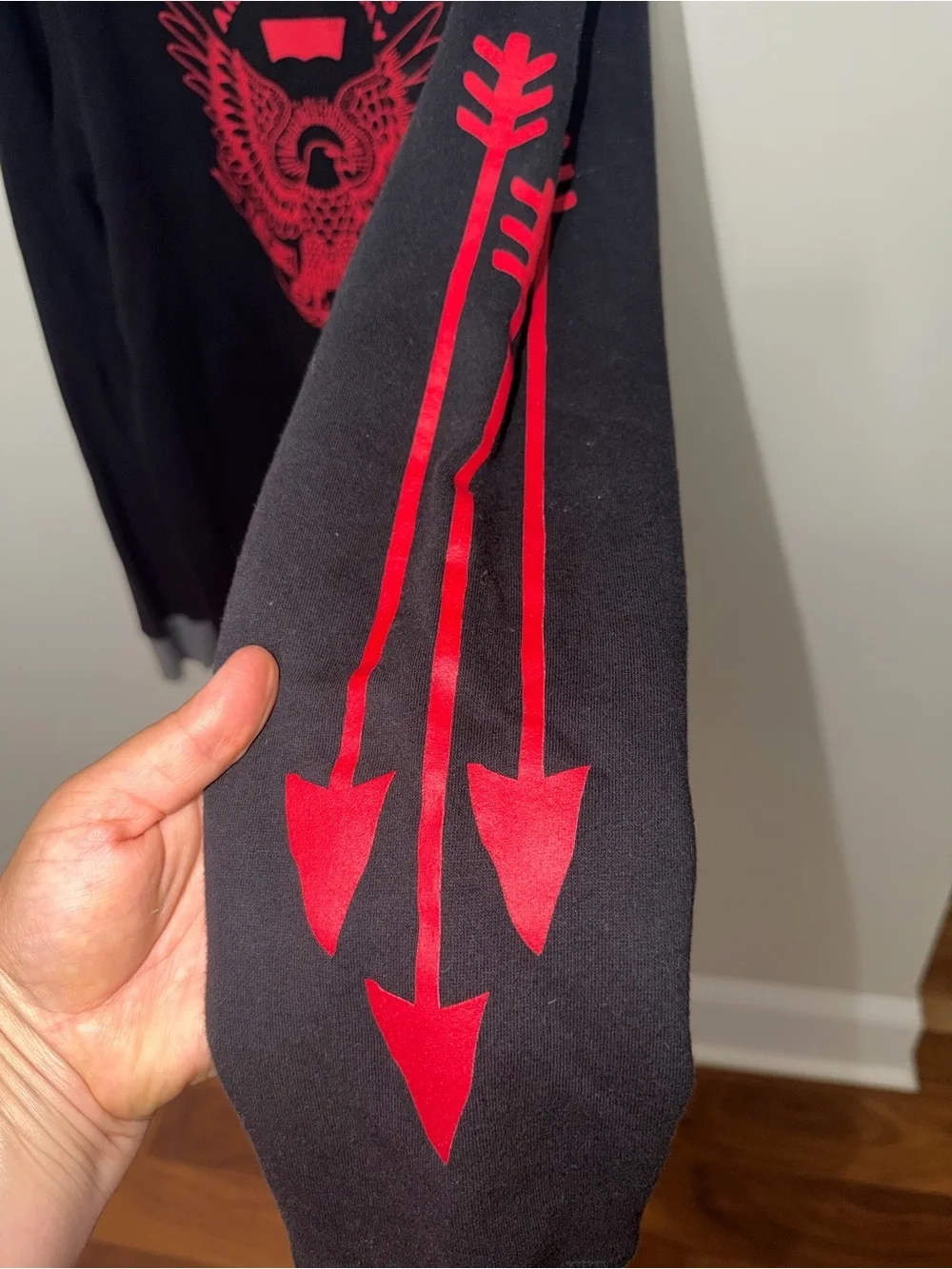 Levi's Black Sweatshirt with Red Eagle Graphic